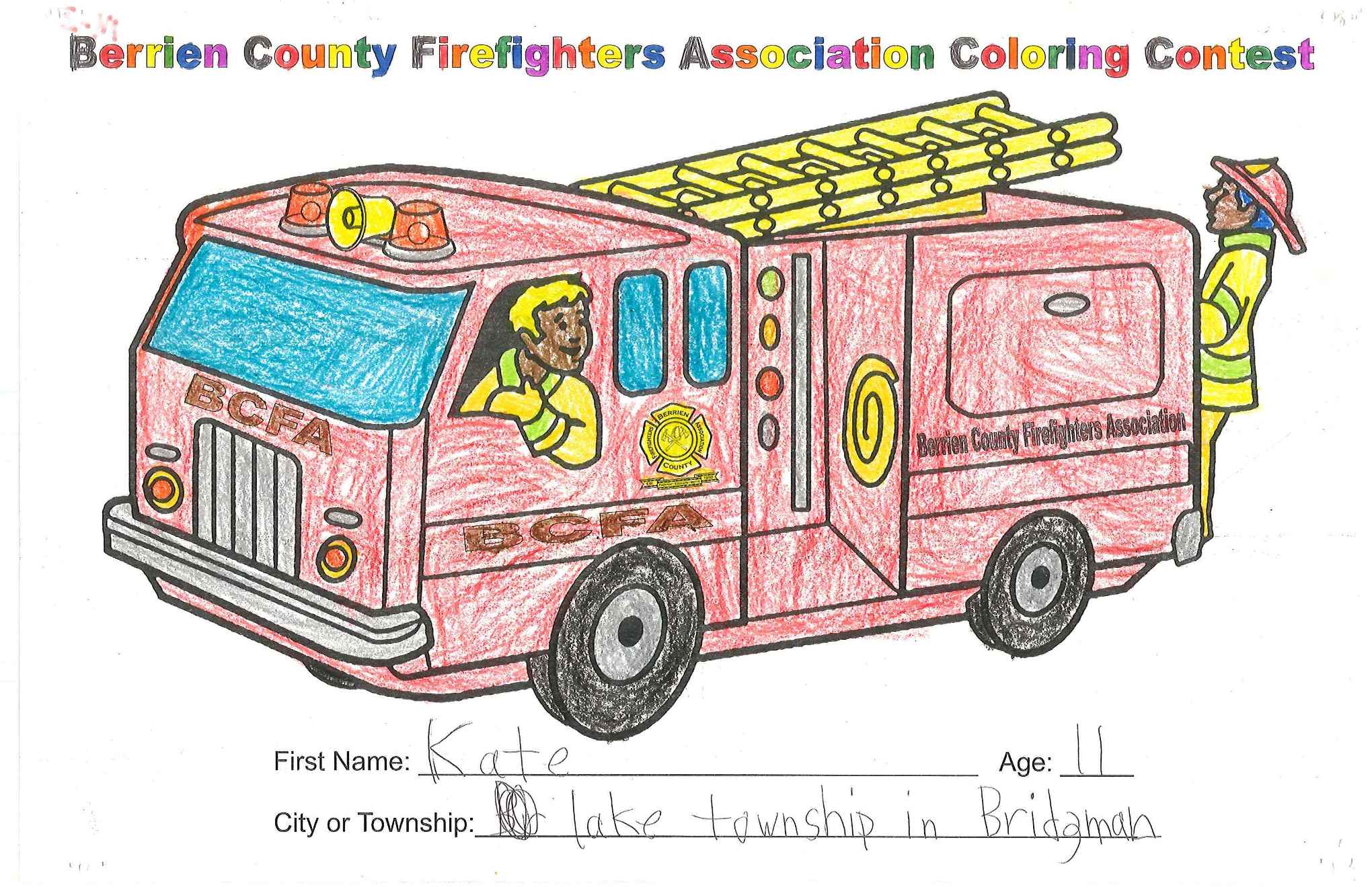 BCFA Fire Truck Coloring Contest